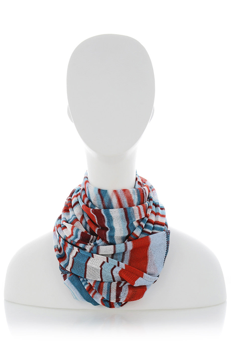 EDITH Red Blue Striped Scarf
